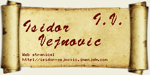 Isidor Vejnović vizit kartica